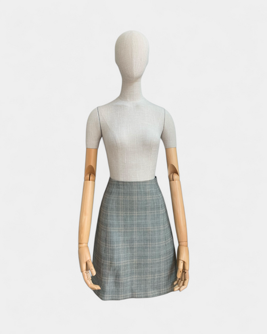 Babaton Black/white/yellow Prince of Wales skirt, 8